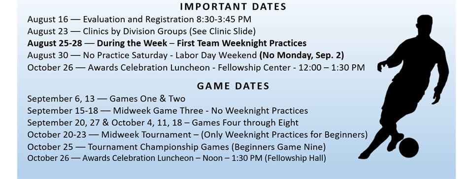 Soccer Season Schedule 2025