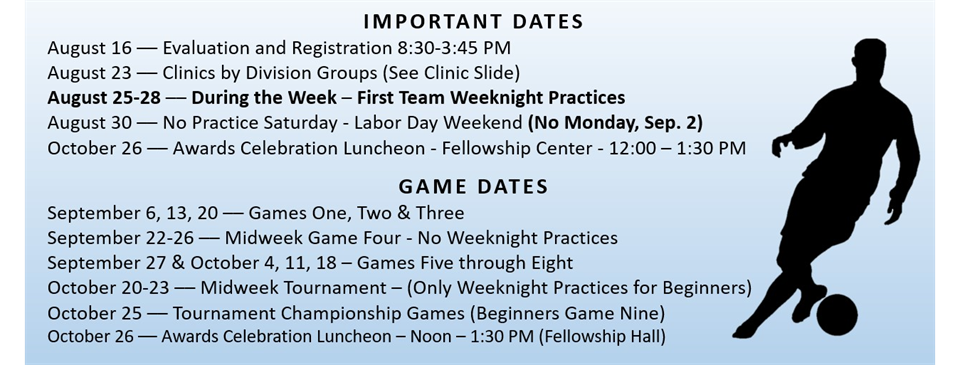 Soccer Season Schedule 2025