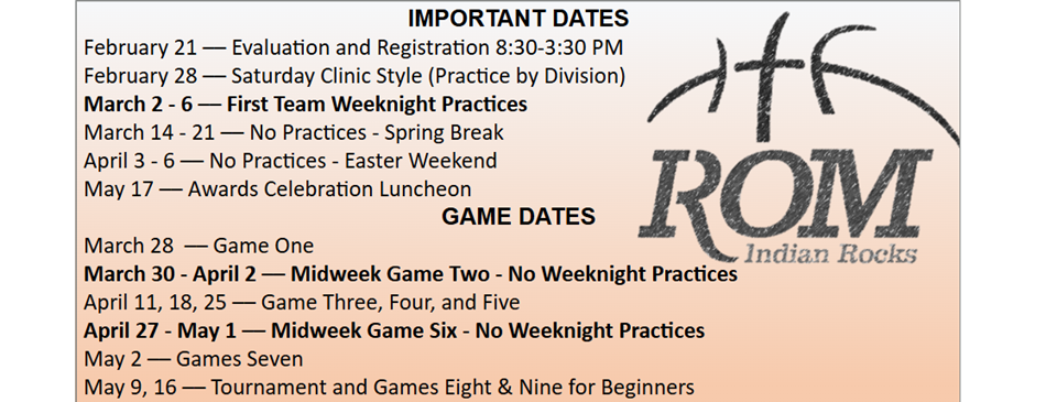 Basketball Master Schedule 